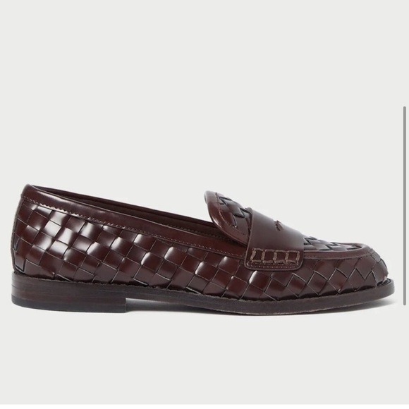 Loeffler Randall Rachel Woven Leather Loafers Espresso Brown NEW - Picture 3 of 14